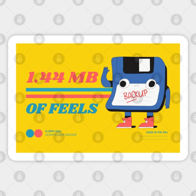 Retro Floppy Disk - 1.44 MB of Feels! Magnet by M n' Emz Studio